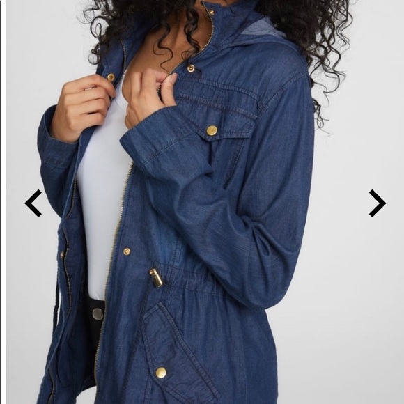 Guess ANDREAH ANORAK Blue Denim JACKET - Picture 2 of 4